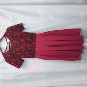 Size small Amelia women's fall leaves lularoe zip up dress with pockets